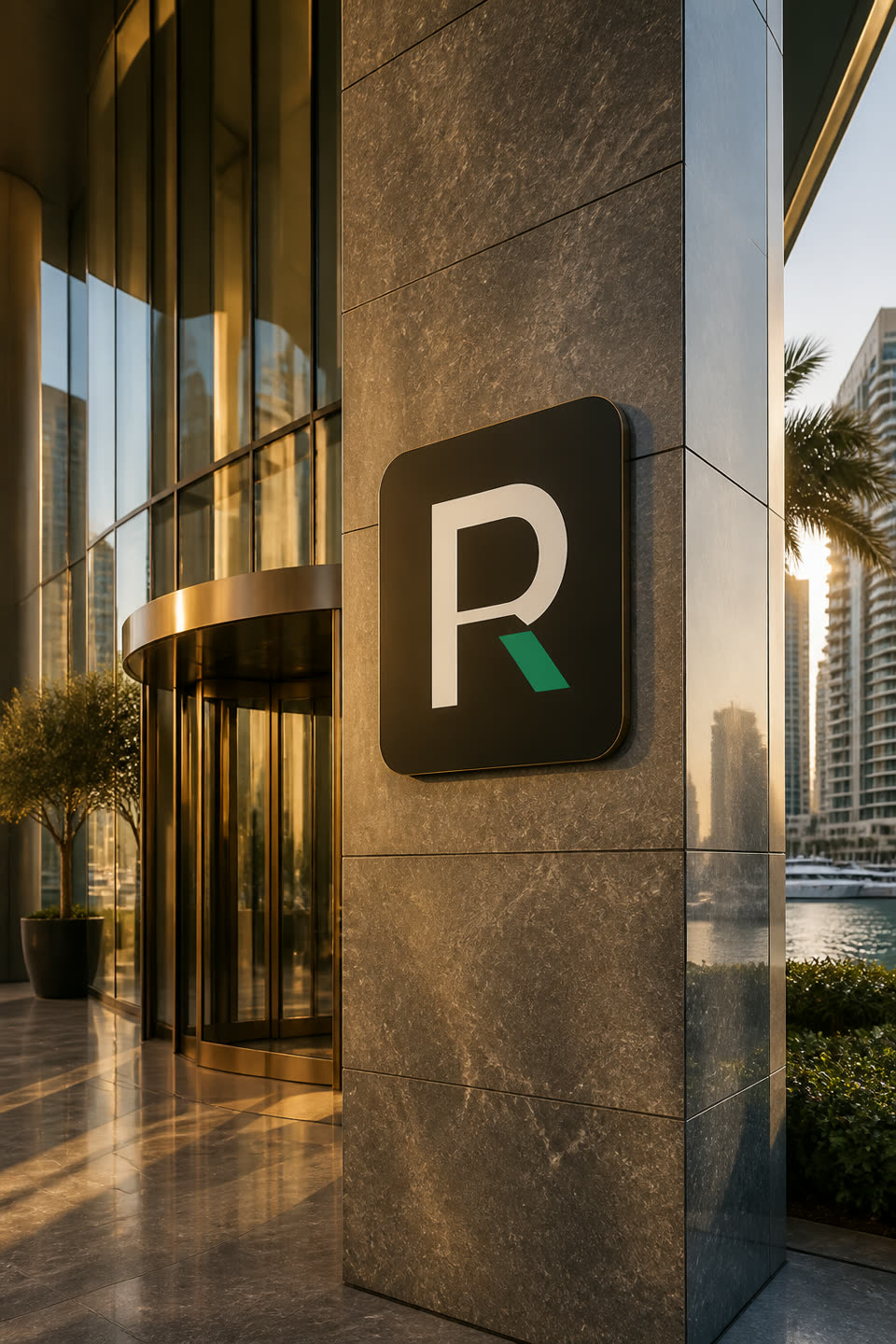 Dubai marina property at golden hour
